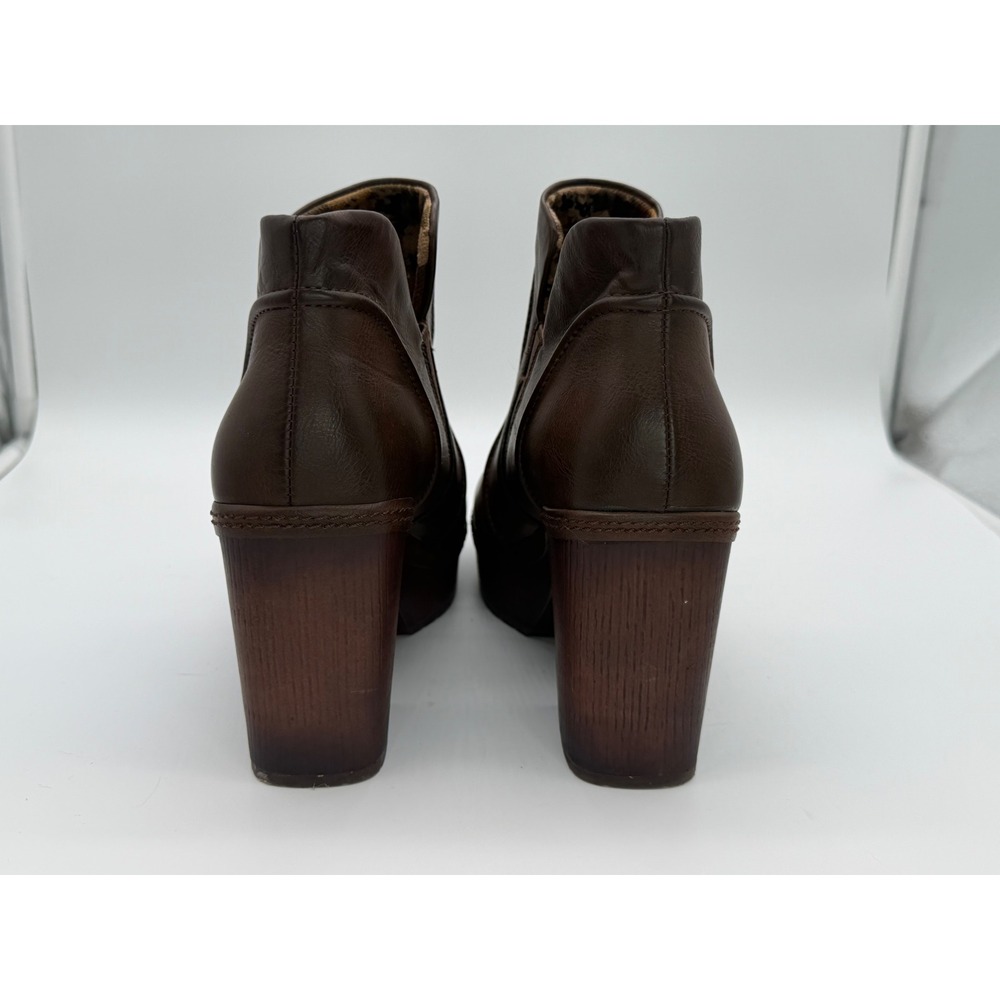Korks Brown Platform Ankle Boots Chunky Block Heel Womens 9.5M - Picture 5 of 8
